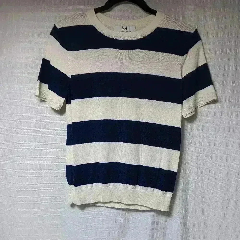 MAGASCHONI Shortsleeve Cotton/Modal knit shirt.  Ladies M